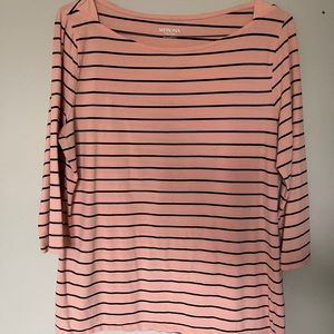 Merona Striped 3/4 Sleeve Top